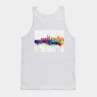 Basel skyline in watercolor background Tank Top